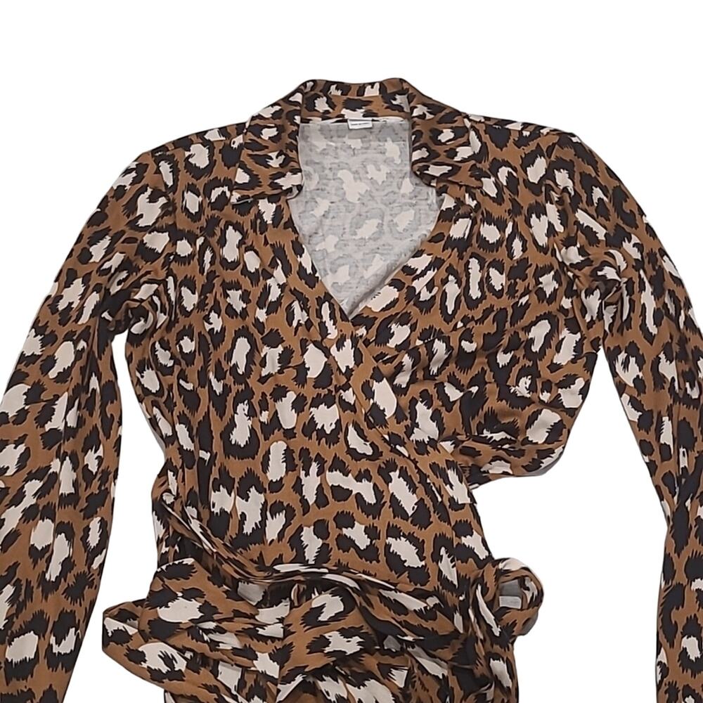 Diane Von Furstenberg Jeanne Silk Leopard Jersey Wrap Dress - Picture 4 of 16